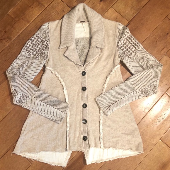 Free People Sweaters - Free People Raw Hem Button Down Sweater Size XS
